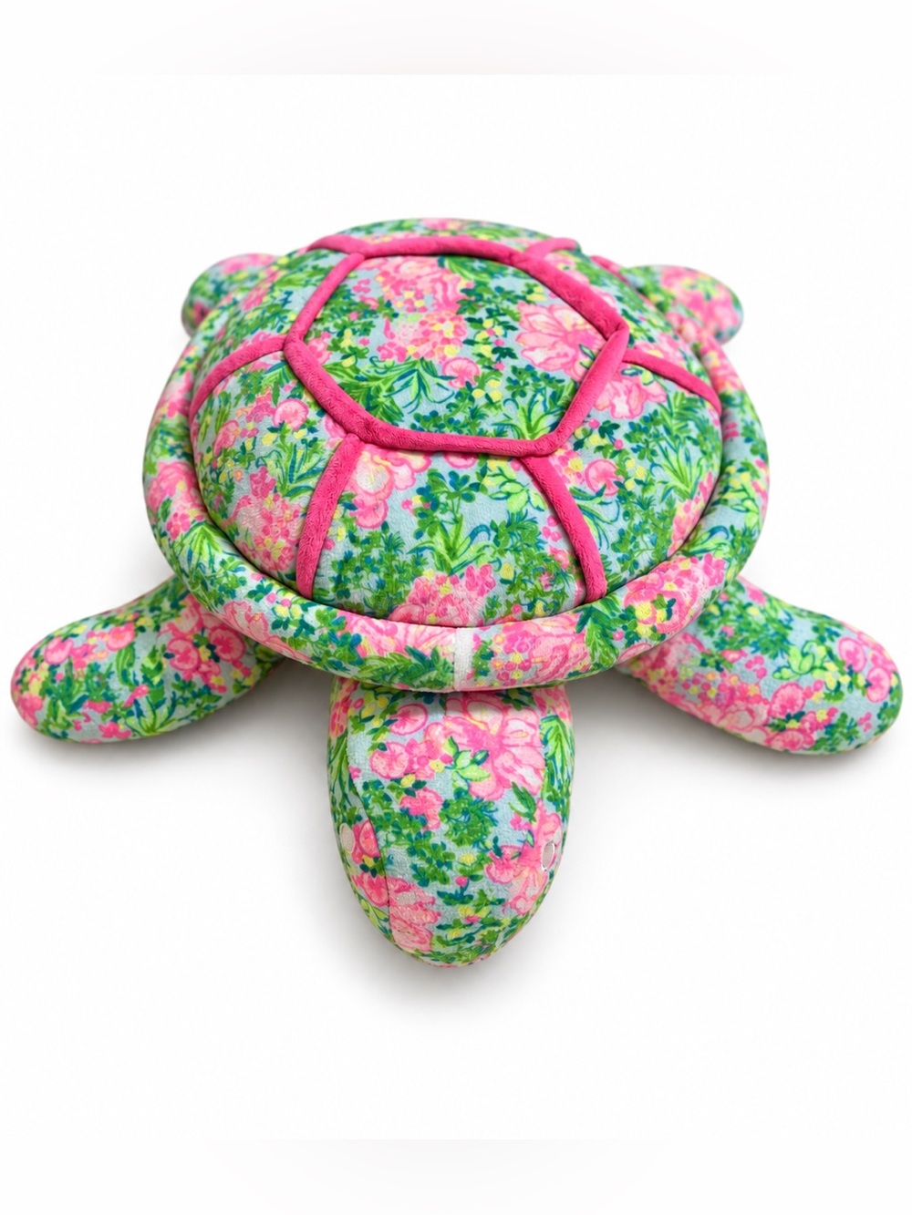 Lilly Pulitzer Floral Plush Sea Turtle Stuffed Animal Pink Green